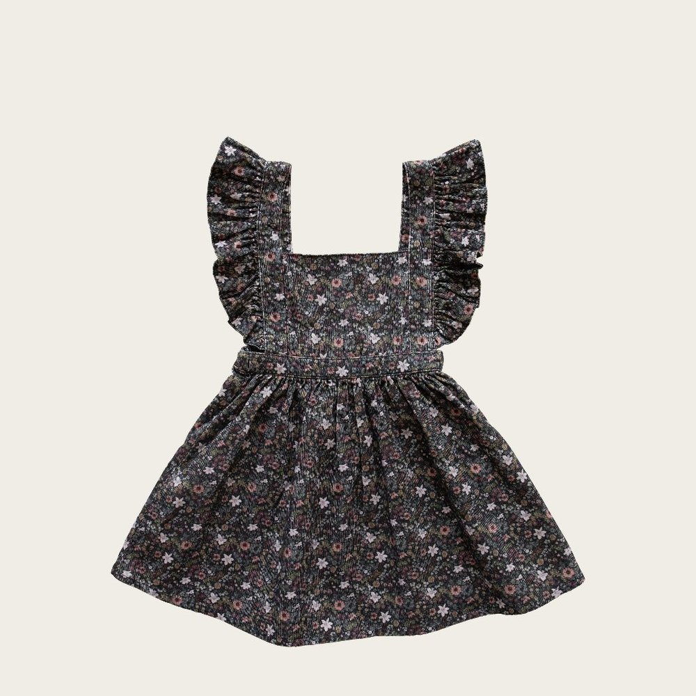 Jamie Kay Organic Cotton Pincord Rosy Floral Dress in Prairie Rose in 4y